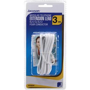 Jackson Modular Telephone Extension Lead 3m (White)