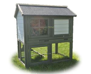 Large Wooden Chicken Coop Rabbit Hutch 2 Level With Tray Dxr055