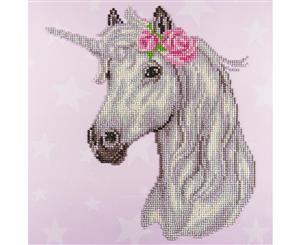 Leisure Arts Diamond Art Intermediate Kit 12inch X12inch Flower Unicorn