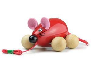 Lisa The Pull Along Mouse Red by Vilac