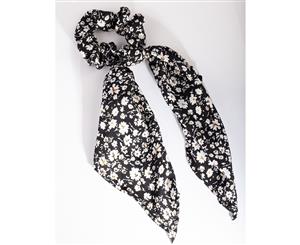 Lovisa Black White Daisy Scrunchie Scarf