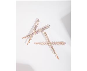 Lovisa Rose Gold Diamante Reflective Pins