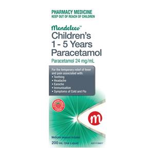 Mendeleev Paracetamol Childrens Suspension 1-5 Years 200ml