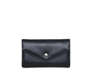 Mocha Becca Foldover Wallet - Black