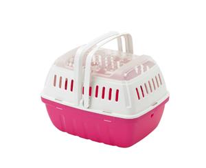 Moderna Hipster Pet Carrier Top Opening Travel Crate Hot Pink