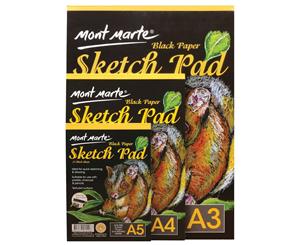 Mont Marte Sketch Pad Black Paper A4 140gsm 25 Sheet