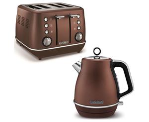 Morphy Richards Evoke Stainless Steel 4 Slice Toaster & 1.5L Jug Kettle - Bronze