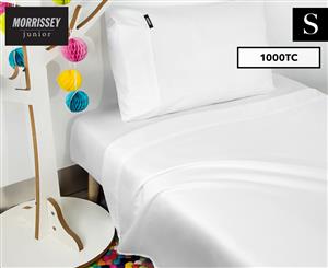 Morrissey Junior 1000TC Cotton Rich Single Bed Sheet Set - White