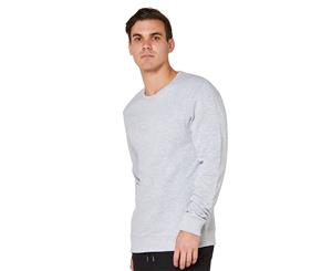 Mossimo Men's Script Embossed Crew Neck Sweater - Grey Marle