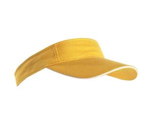 Myrtle Beach Adults Unisex Sandwich Sunvisor (Gold Yellow/White) - FU269