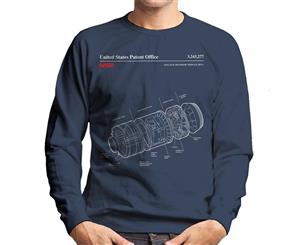 NASA JAXA H II Transfer Vehicle Blueprint Men's Sweatshirt - Navy Blue