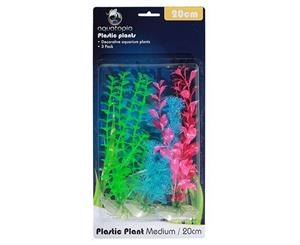 Neon Colour Plastic Aquarium Plants - Pack of 3 - 20cm (Aquatopia)