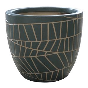 Northcote Pottery 15 x 13cm Grey/Blue Stella Glazed Pot