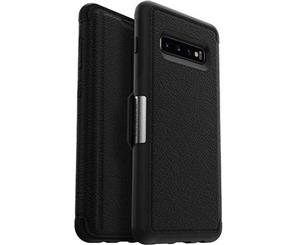 OTTERBOX STRADA LEATHER FOLIO CASE FOR GALAXY S10 PLUS (6.4-INCH) - BLACK