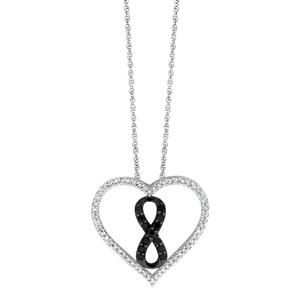 Online Exclusive - Inifinitas Pendant with 1/3 Carat TW of Enhanced Black Diamonds in Sterling Silver