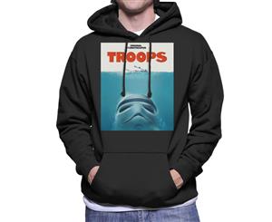 Original Stormtrooper Troops Jaws Parody Men's Hooded Sweatshirt - Black