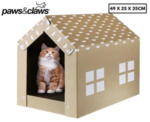 Paws & Claws Cat Scratching Cardboard House