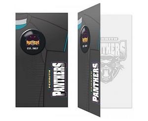 Penrith Panthers NRL Birthday Greeting Card with Badge