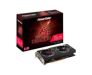 Powercolor AMD Radeon RX 5500 XT Red Dragon 8GB GDDR6 Graphics Card GPU Upto 1845MHz DVI-D/HDMI/DP 2 Slot 1X 8 Pin PCIE Power PCIE4.0Max 3 Displ