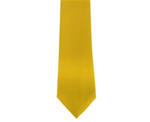 Premier Mens Plain Satin Tie (Narrow Blade) (Pack Of 2) (Lemon) - RW6934