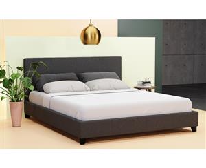 Queen Size Charcoal Fabric Bed Frame (Hans Collection)