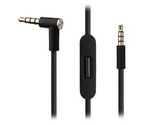 REYTID Replacement Black Audio Cable for AKG Y45BT Y50 Y40 Y55 K845BT K840KL Headphones w/ In-Line Remote & Mic - Accessory for iPhone & Android - Black