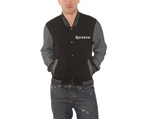 Rainbow Jacket Rising Band Logo Official Mens Baseball Varsity - Black