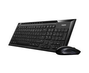 Rapoo 8200P Wireless Mouse & Keyboard Combo Reliable 2.4G Wireless Transmission - 8200P Black