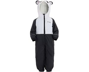 Regatta Boys & Girls Babies Toddler Mudplay III Waterproof Rainsuits - Black/White