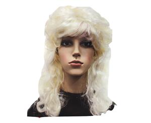 Retro Wig Curly Long Hair Disco Punk Rock Party Costume 60s 70s New - Blonde - Blonde