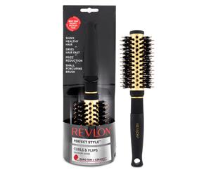 Revlon Perfect Style Curls & Flips Hairbrush - Black/Gold