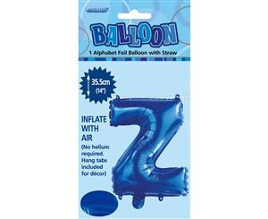 Royal Blue Z Alphabet Foil Balloon 35cm