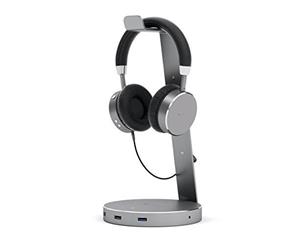 SATECHI ALUMINIUM USB HEADPHONE STAND HOLDER USB 3.0 PORTS HUB - SPACE GREY