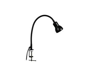 Scope Adjustable Goose-neck Clamp Table Lamp Satin Black