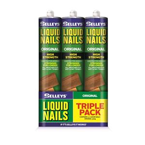 Selleys 320g Liquid Nails Construction Adhesive - 3 Pack