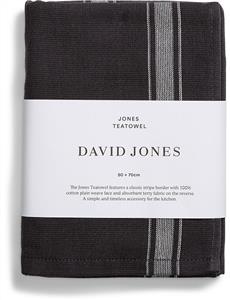 Single Stripe Tea Towel Black