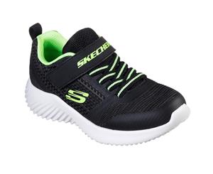 Skechers Boys Bounder Zallow Touch Fastening Strap Trainer (Black/Blue/Lime) - FS6663