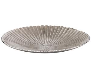 Society Home Brompton Leaf Round Cast silver Large platter - Handmade