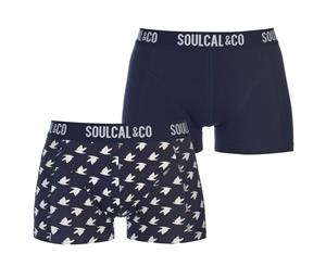 SoulCal Men Trunks Pack of 2 - Peacoat/Bird AOP