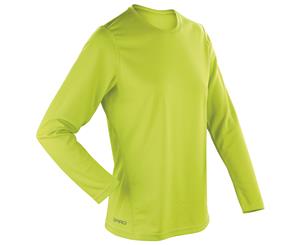 Spiro Ladies/Womens Sports Quick-Dry Long Sleeve Performance T-Shirt (Lime Green) - RW1492