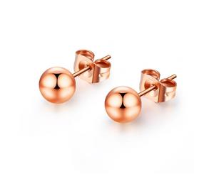 Sugar Ball Stud Earrings-Rose Gold