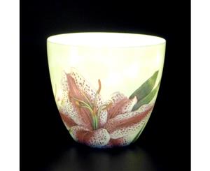 Tea Light Holder - Outside Glazed - Star Lily