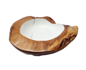 Teak Root Bowl - White Centre 40cm