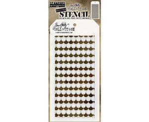 Tim Holtz - Layered Stencil 4.125 inchX8.5 inch - Shifter Scallop