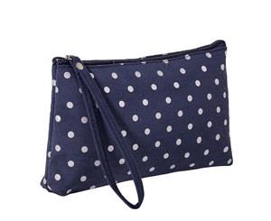 Travel Wallet Cosmetic Bag with Zipper - Blue