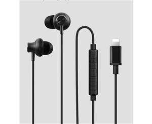 WIWU Earbuds 301 Wired Earphone Stereo Headset MFI Certified Lightning Connector For iPhone/iPad/iPod-Black