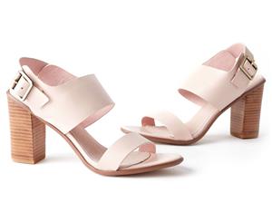 Walnut Melbourne Women's Havana Block Heel Shoe - Blush