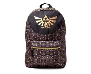 Zelda Backpack Hylian Crest Allover Printed Official Nintendo - Black