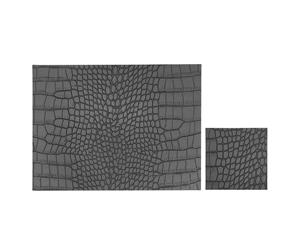 iStye Mock Croc Grey Faux Leather Placemats and Coasters