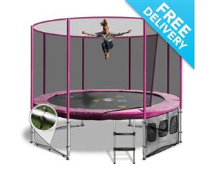 14ft Round Summit Trampoline - Pink